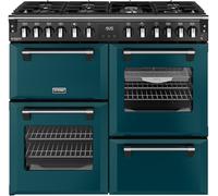 Stoves Richmond Deluxe 100DF 100cm wide Dual Fuel Range Cooker with Gas Hob - Deep Marine - A Rated