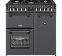 Stoves DX RCA RICH 90DF AGR 90cm Dual Fuel Range Cooker, Anthracite Grey A
