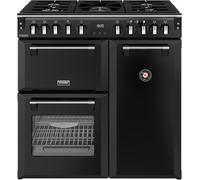 Stoves DX RCA RICH 90DF BLK 90cm Dual Fuel Range Cooker, Black 444411867 A