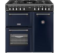 Stoves DX RCA RICH 90DF MBL 90cm Dual Fuel Range Cooker, Midnight Blue A