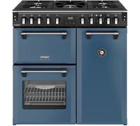 Stoves DX RCA RICH 90DF TWB 90cm Dual Fuel Range Cooker, Twilight Blue A