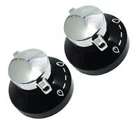 Stoves Gas Hob Oven Cooker Knobs Flame Control Switch (Pack of 2, Black/Silver)