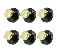 Stoves Genuine Gas Oven / Cooker / Hob Flame Control Knob (Black & Gold, Pack of 6)