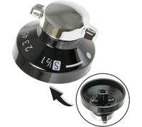STOVES Oven Knob Gas Hob Cooker Knob Control Switch (Black / Silver, Pack of 1)