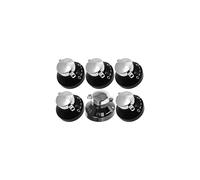 STOVES Oven Knob Gas Hob Cooker Knob Control Switches (Black / Silver, Pack of 6)
