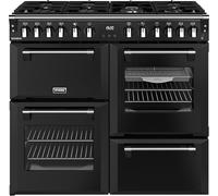 Stoves Richmond 100cm wide Dual Fuel Range Cooker with Gas Hob - Black - A/A
