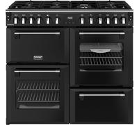 Stoves Richmond 100cm wide Dual Fuel Range Cooker with Gas Hob - Black - A/A/A Rated, Black