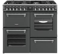 STOVES Richmond 100DF Dual Fuel Range Cooker - Anthracite & Chrome, Black,Silver/Grey