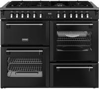 Stoves Richmond 110cm wide Dual Fuel Range Cooker with Gas Hob - Black - A/A/A Rated