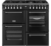 Stoves Richmond Deluxe 100cm wide Dual Fuel Range Cooker with Gas Hob - Black - A/A
