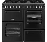 Stoves Richmond Deluxe 100cm wide Dual Fuel Range Cooker with Gas Hob - Black - A/A/A Rated, Black