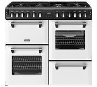 Stoves Richmond Deluxe 100DF 100cm wide Dual Fuel Range Cooker with Gas Hob - Ice White - A Rated