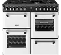 Stoves Richmond Deluxe 100DF 100cm Dual Fuel Range Cooker - Ice White - A Rated, White