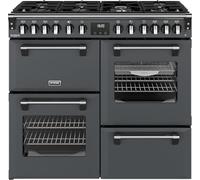 Stoves Richmond Deluxe 100DF 100cm wide Dual Fuel Range Cooker with Gas Hob - Anthracite - A Rated