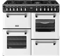 Stoves Richmond Deluxe 100DF 100cm wide Dual Fuel Range Cooker with Gas Hob - Ice White - A Rated