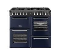 Stoves Richmond Deluxe 100DF 100cm wide Dual Fuel Range Cooker with Gas Hob - Midnight Blue - A Rated