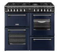 Stoves Richmond Deluxe 100DF 100cm wide Dual Fuel Range Cooker with Gas Hob - Midnight Blue - A Rated