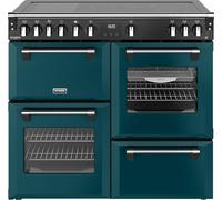 Stoves Richmond Deluxe 100Ei 100cm Electric Range Cooker with Induction Hob - Deep Marine - A Rated, Green
