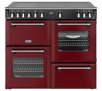 Stoves Richmond Deluxe 100Ei 100cm wide Electric Range Cooker with Induction Hob - Garnet Red - A Rated