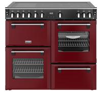 Stoves Richmond Deluxe 100Ei 100cm Electric Range Cooker with Induction Hob - Garnet Red - A Rated, Red