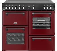 Stoves Richmond Deluxe 100Ei 100cm wide Electric Range Cooker with Induction Hob - Garnet Red - A Rated, Red