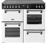 Stoves Richmond Deluxe 100Ei 100cm Electric Range Cooker with Induction Hob - Ice White - A Rated, White