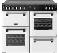 Stoves Richmond Deluxe 100Ei 100cm wide Electric Range Cooker with Induction Hob - Ice White - A Rated, White