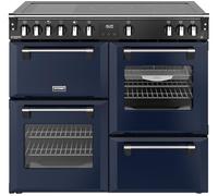 STOVES Richmond Deluxe 100Ei Electric Induction Range Cooker - Midnight Blue & Chrome, Silver/Grey,Blue