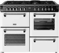 Stoves Richmond Deluxe 110DF 110cm Dual Fuel Range Cooker with Gas Hob - Ice White - A Rated, White