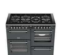 Stoves Richmond Deluxe 110DF 110cm wide Dual Fuel Range Cooker with Gas Hob - Anthracite - A Rated