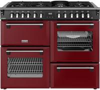 Stoves Richmond Deluxe 110DF 110cm Dual Fuel Range Cooker with Gas Hob - Garnet Red - A Rated, Red