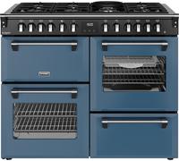 Stoves Richmond Deluxe 110DF 110cm wide Dual Fuel Range Cooker with Gas Hob - Twilight Blue - A Rated