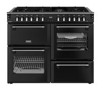 Stoves Richmond Deluxe 110cm wide Dual Fuel Range Cooker with Gas Hob - Black - A/A/A Rated