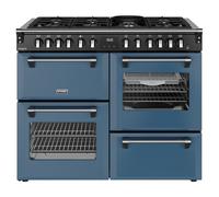 Stoves Richmond Deluxe 110DF 110cm wide Dual Fuel Range Cooker with Gas Hob - Twilight Blue - A Rated