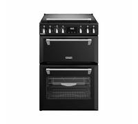 Stoves Richmond Deluxe 60cm Double Oven Dual Fuel Mini Range Cooker - Black - A Rated, Black