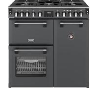 Stoves Richmond Deluxe 90DF 90cm wide Dual Fuel Range Cooker with Gas Hob - Anthracite - A Rated