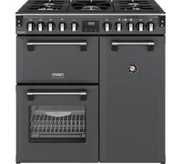 Stoves Richmond Deluxe 90DF 90cm wide Dual Fuel Range Cooker with Gas Hob - Anthracite - A Rated