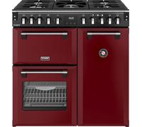 Stoves Richmond DX 90DF 90cm Dual Fuel Range Cooker - Garnet Red - A Rated, Red
