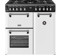 Stoves Richmond DX 90DF 90cm wide Dual Fuel Range Cooker with Gas Hob - Ice White - A Rated