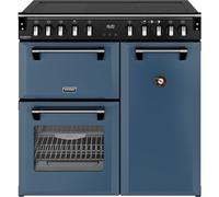 Stoves Richmond DX 90Ei 90cm Electric Range Cooker with Induction Hob - Twilight Blue - A Rated