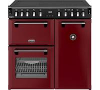 Stoves Richmond DX 90Ei 90cm wide Electric Range Cooker with Induction Hob - Garnet Red - A Rated