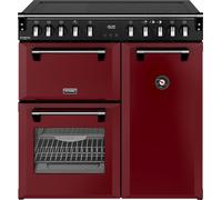 Stoves Richmond DX 90Ei 90cm wide Electric Range Cooker with Induction Hob - Garnet Red - A Rated