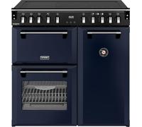 Stoves Richmond DX 90Ei 90cm wide Electric Range Cooker with Induction Hob - Midnight Blue - A Rated