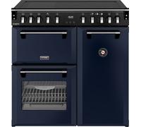 Stoves Richmond DX 90Ei 90cm wide Electric Range Cooker with Induction Hob - Midnight Blue - A Rated, Blue