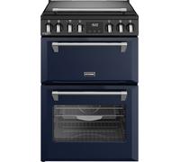 Stoves Richmond DX MRA 60Ei RTY 60cm Double Oven Electric Mini Range Cooker with Induction Hob - Midnight Blue - A/A Rated, Blue