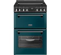 Stoves 60cm wide Double Oven Richmond DX MRA 60Ei RTY Mini Range Electric Cooker with Induction Hob - Deep Marine - A/A Rated