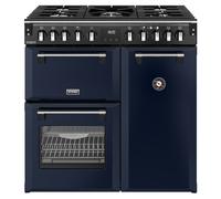 Stoves Richmond Deluxe 90DF 90cm wide Dual Fuel Range Cooker with Gas Hob - Midnight Blue - A Rated