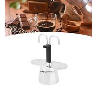 Stovetop Espresso Maker, Stovetop Double Spout Espresso Maker, 100 ML Aluminum Alloy Pot, Classic Coffee Maker, Double Head Conduit Coffee Pot (Decagon Base)