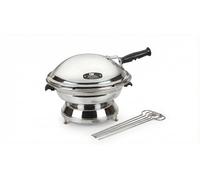 Stovetop Gas Tandoor Oven & Multi-Cooker, HeavyDuty Aluminum Steel Body, Viewing Lid, Grill Plate & Skewers, Bake Roti Naan Pizza, Grill Kebabs on Gas Stove, Smoke-Free 360° Heating, Indoor BBQ Cooker