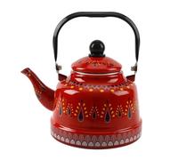 Stovetop Kettles Whistling Enamel Tea - Enamel on Steel Teakettle Teapot for Home Kitchen Picnic,Hot Water Kettle (Red 1.7L)